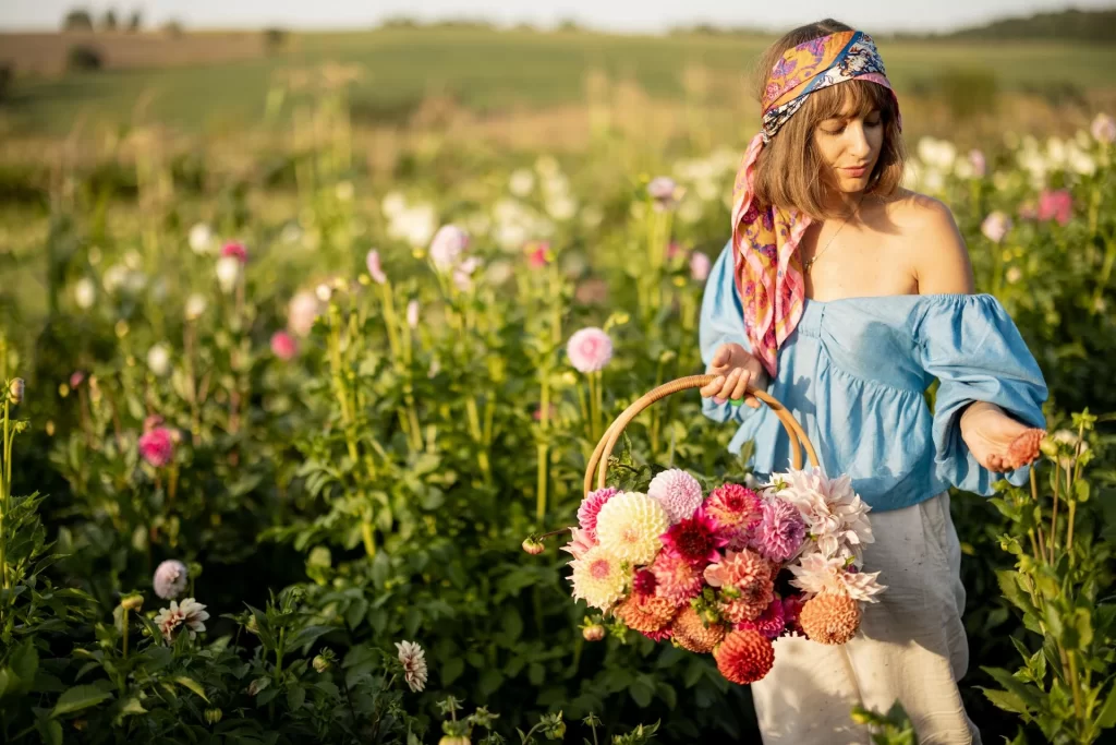 Woman holding flowers